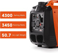 4300W Portable Inverter Generator — Super Quiet Gas-Powered, RV-Ready for Camping, Home & Emergency Use