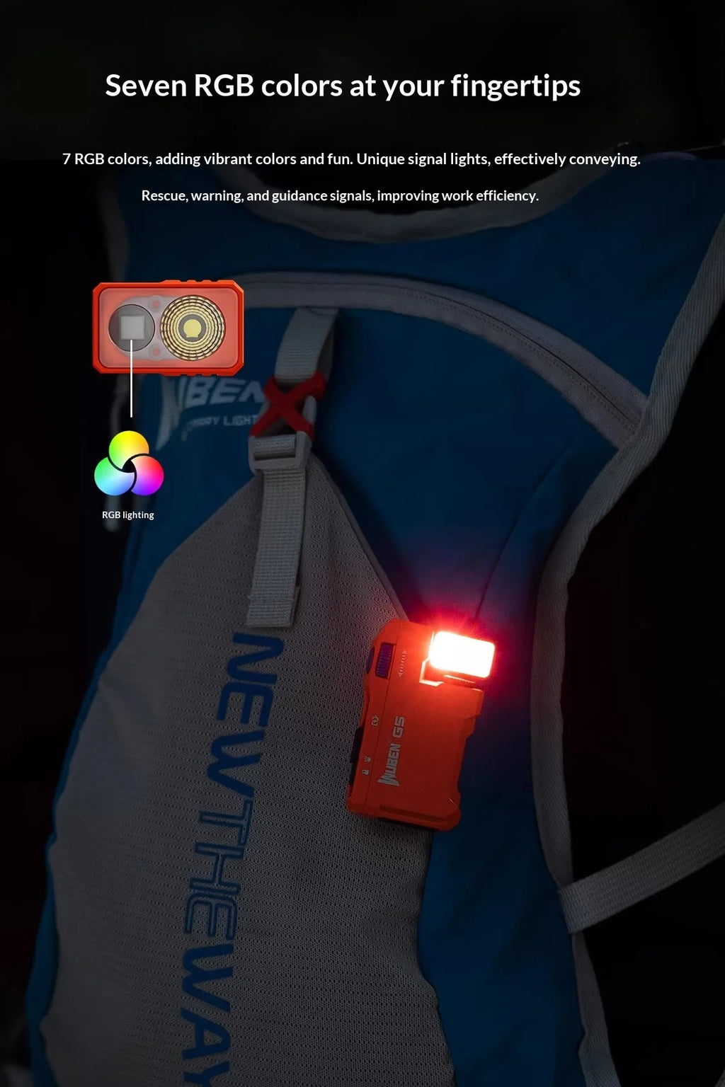 Wuben G5 Rechargeable EDC Pocket Flashlight – 400 Lumens, Dual Light Sources & RGB Light