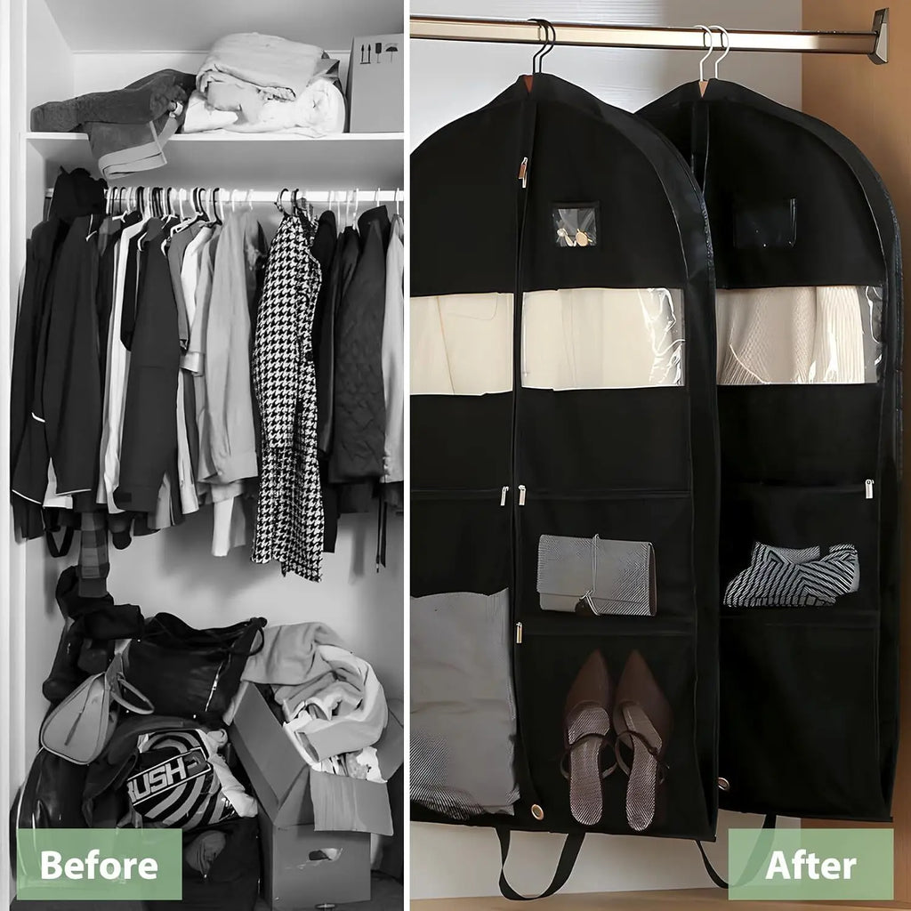 Foldable Garment Bag with Zipper — Hanging Suit & Dress Travel Bag with Handles