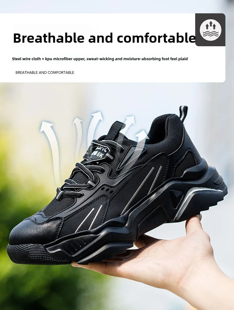 Steel Toe Safety Sneakers – Kevlar Anti-Puncture Insulated Work Shoes
