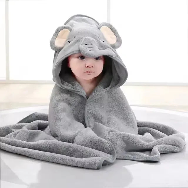 Cute Cartoon Hooded Baby Bath Towel – Soft Newborn Bathrobe & Swaddle Wrap for Boys & Girls