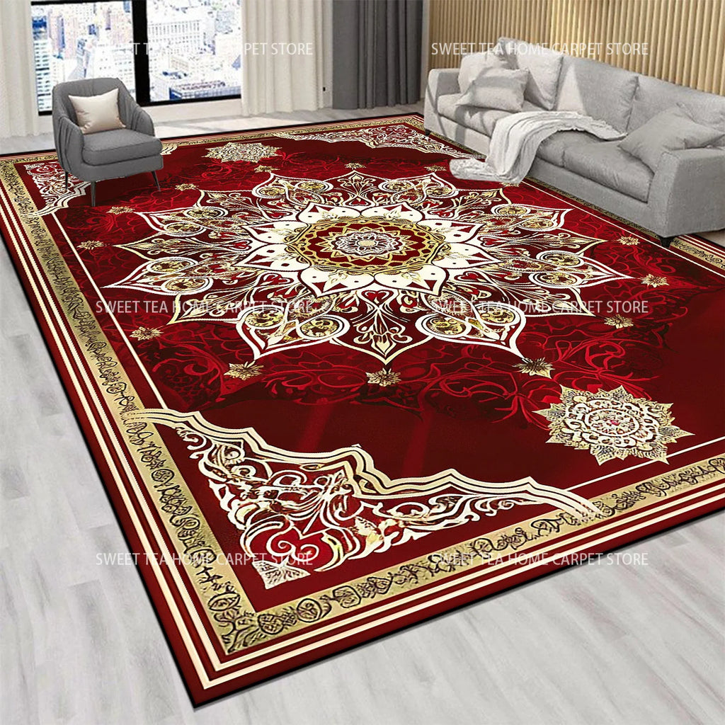 Persian Luxury Red Carpet – Large Non-Slip Living Room Rug, Bedroom & Lounge, 14 Styles & 15 Sizes