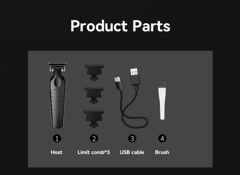 Kemei KM-2299 & KM-1102 USB Rechargeable Hair Clipper Kit – Rotary Motor, 180-Min Runtime