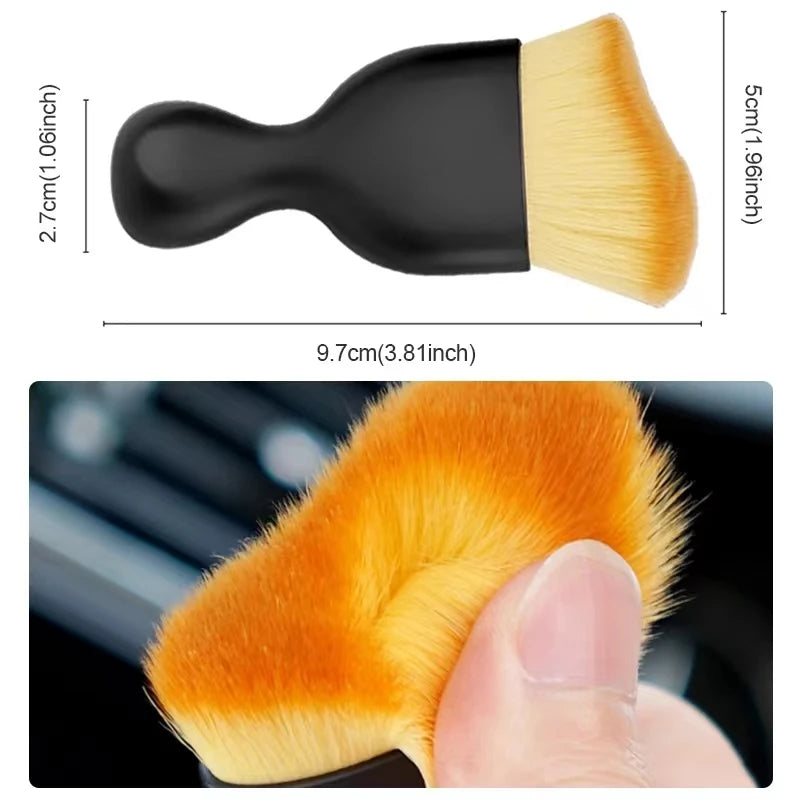 Car Air Vent Cleaning Brush with Casing — Soft Bristle Crevice Dusting Tool for Car Interior Detailing