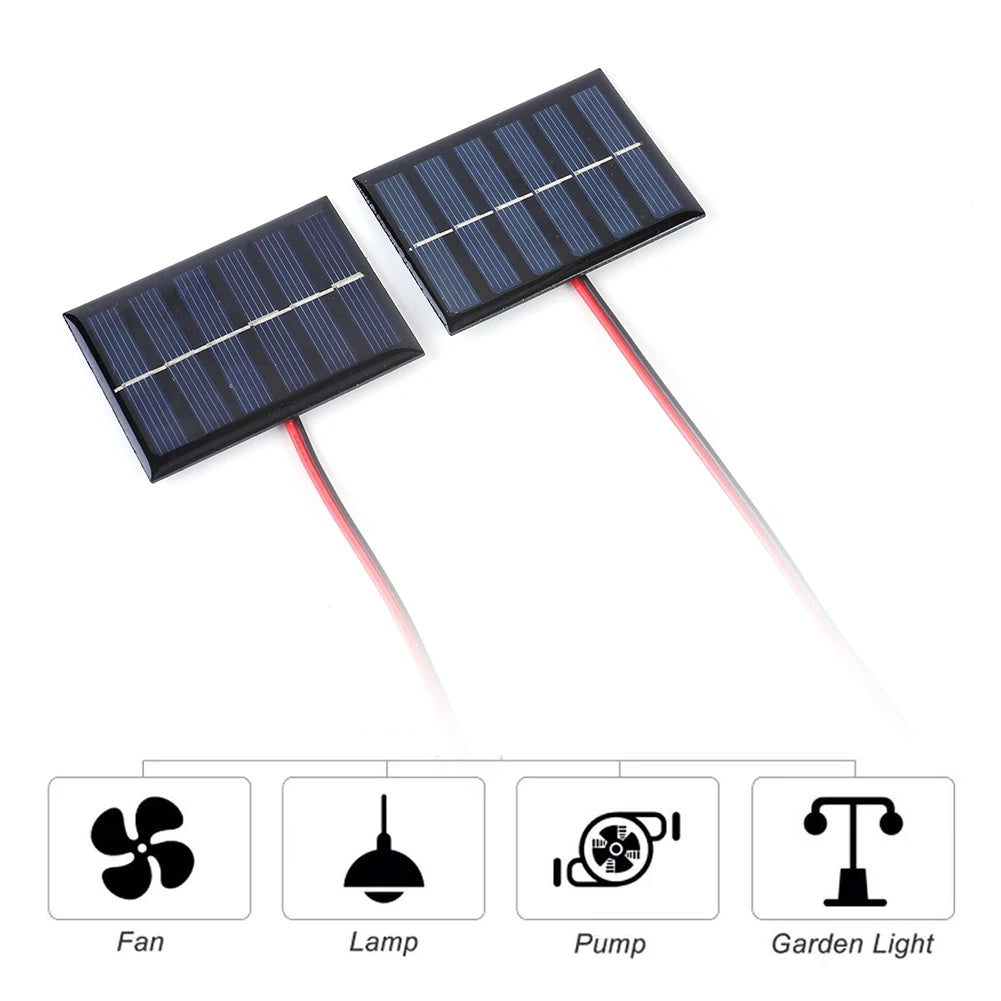 Mini Polysilicon Solar Panel Module – 0.3W to 5W DIY Solar Battery Charger for Garden Lights & Pumps