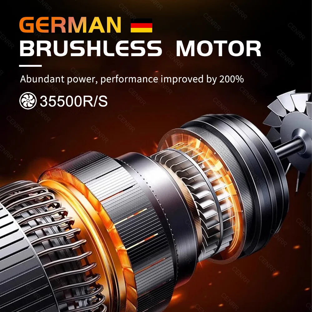 Cordless Car Vacuum – Brushless Motor & HEPA Filter