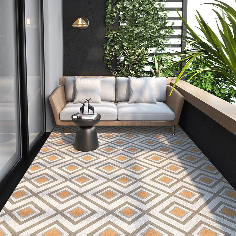 Outdoor Balcony Rug – Oil-Proof Non-Slip PVC Leather Carpet for Living Room & Kitchen