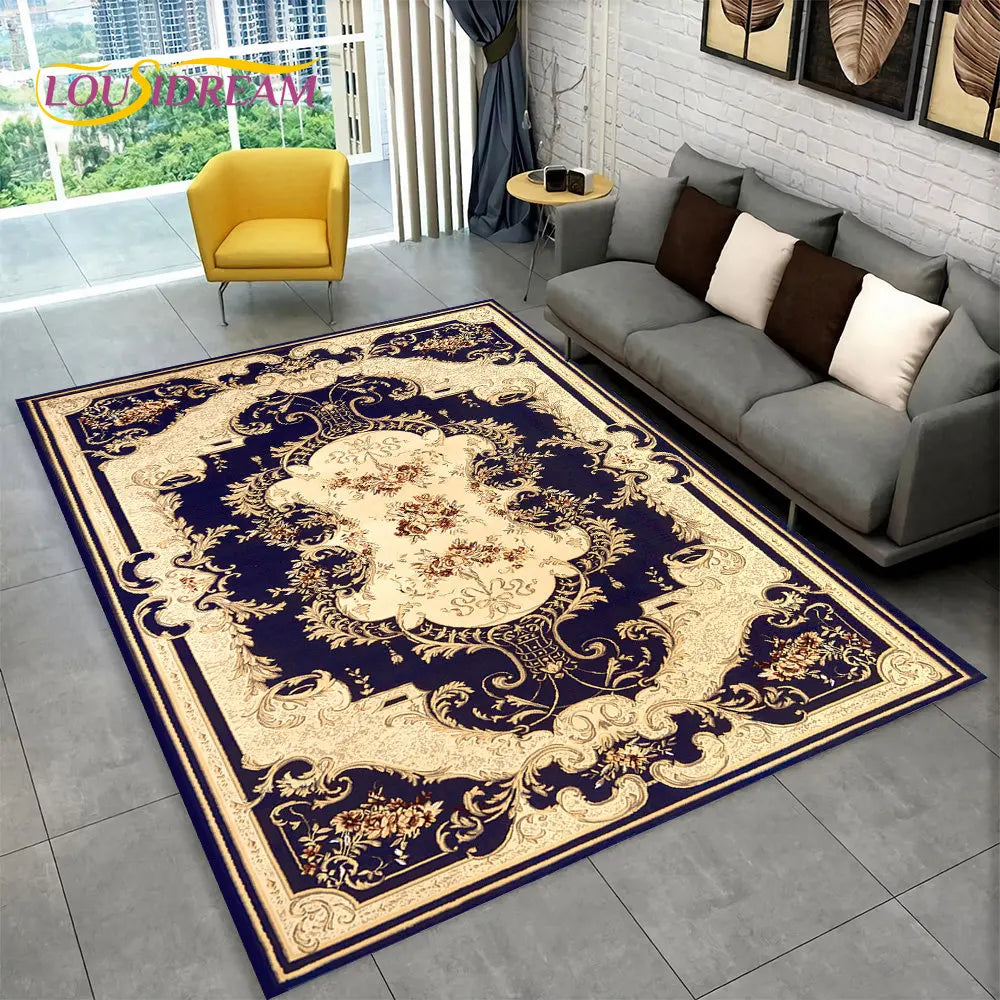 Turkey Persian Bohemian Area Rug Large,Carpet Rug for Living Room Bedroom Sofa Doormat Decoration,Kid Play Non-slip Floor Mat