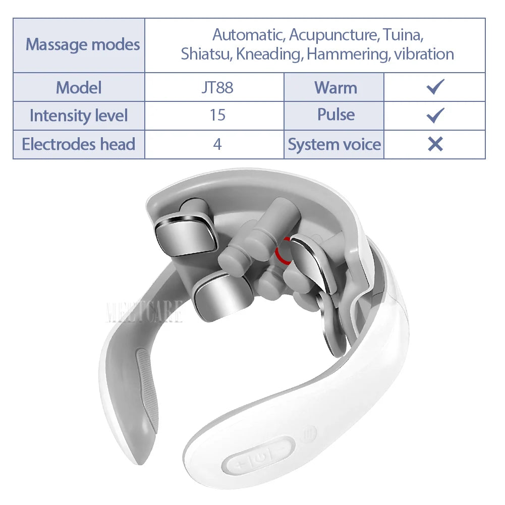 TENS Pulse Neck & Shoulder Massager – Cervical Muscle Relief with EMS & Heat