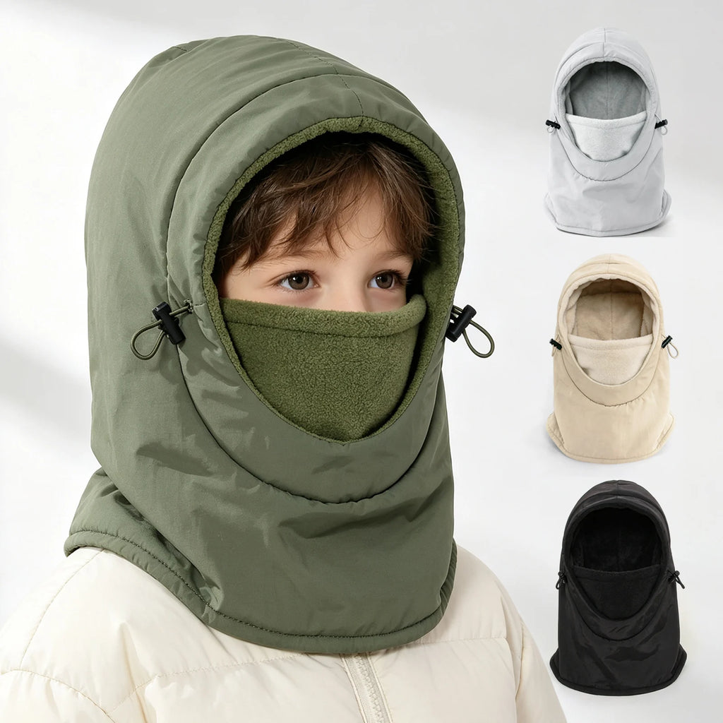Kids' Fleece Winter Hood with Face and Neck Cover