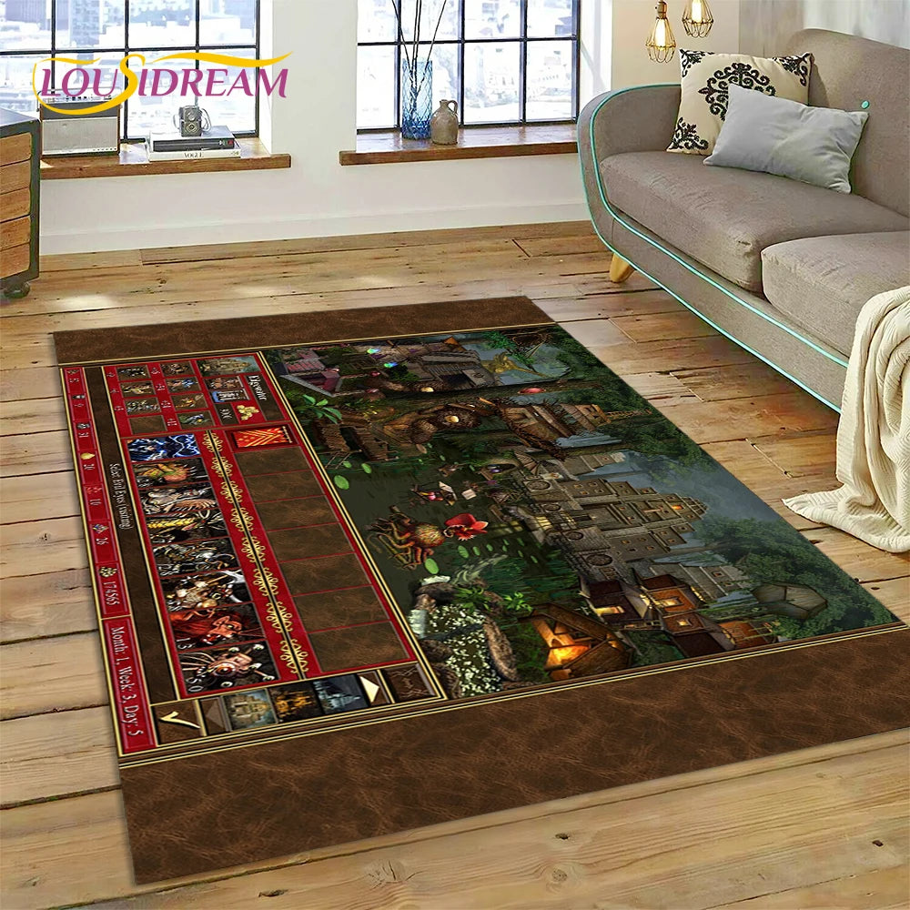 Heroes of Might & Magic Retro Gaming Rug – Non-Slip Floor Mat for Living Room, Bedroom & Sofa, 27 Designs & 9 Sizes