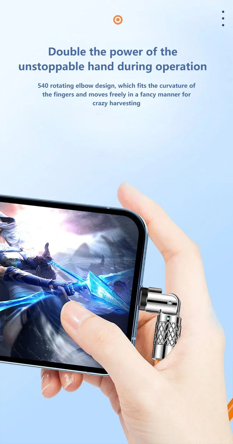 DAINU 120W 7A USB-C Fast Charge Cable – 180° Elbow Gaming Design, Liquid Silicone, 1m/1.5m/2m