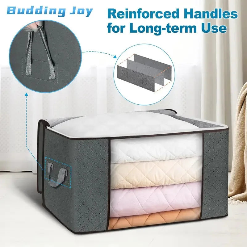 Foldable Clothes & Quilt Storage Bag – Large Capacity Dustproof Bedroom Closet Organizer