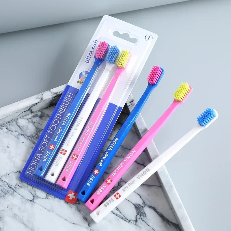 Brush Together. Stay Healthy Together. — Soft Encrypted Fine Hair Toothbrush Set | 3pcs, Couple Oral Hygiene, Soft Bristles, No Chemicals