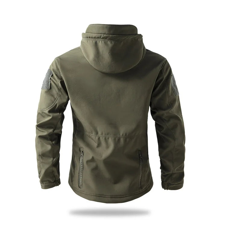 Men's Soft Shell Tactical Fleece Hooded Jacket