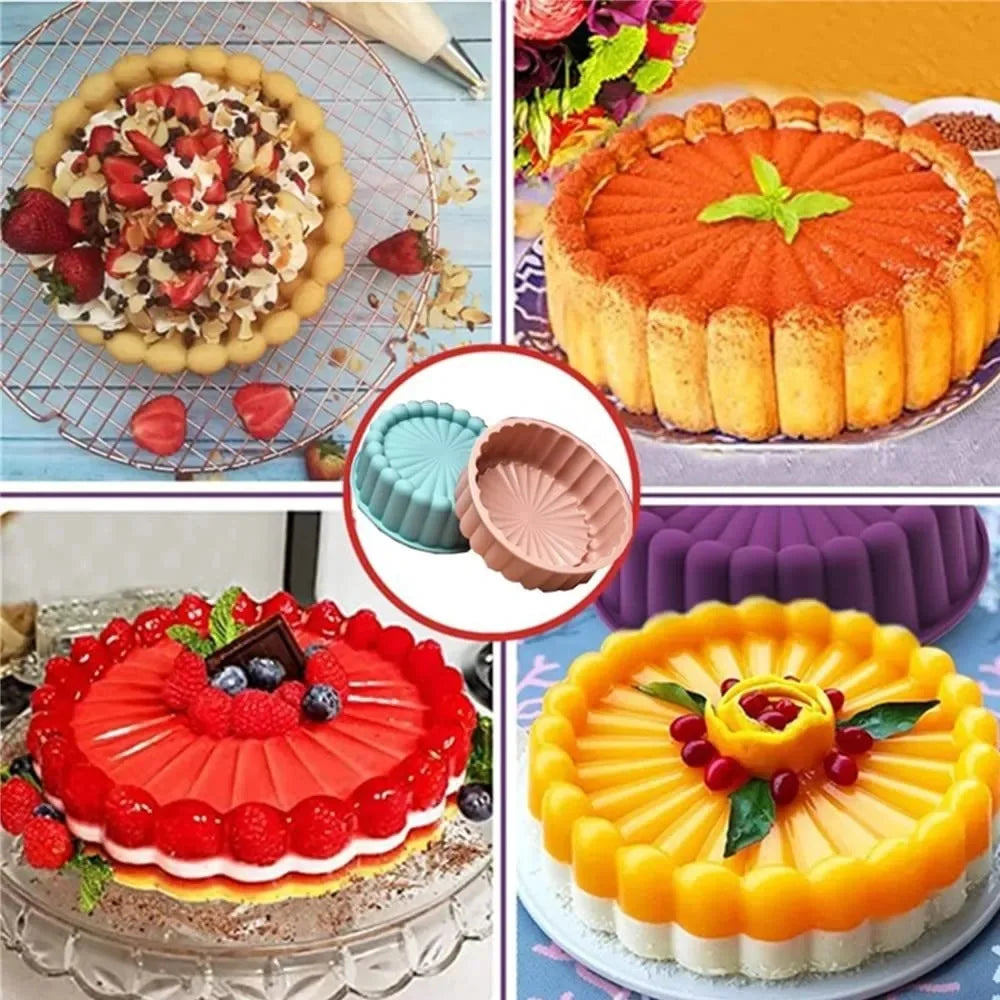 Silicone Cake Mold – Fluted Round Baking Pan