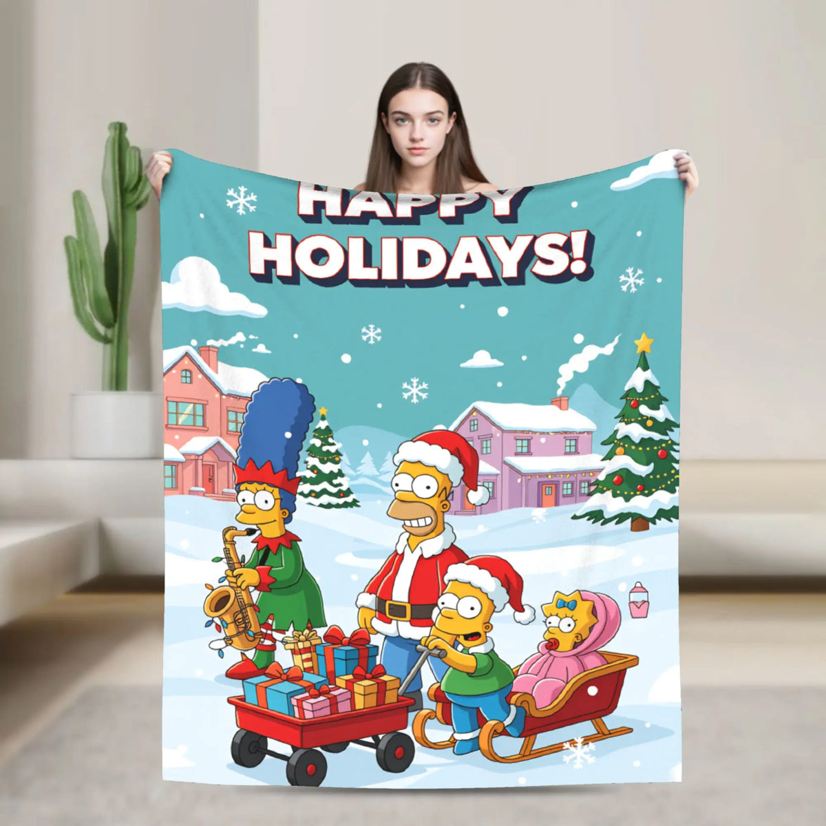 Simpsons Character Super Soft Plush Throw Blanket – Flannel Fleece Bedspread
