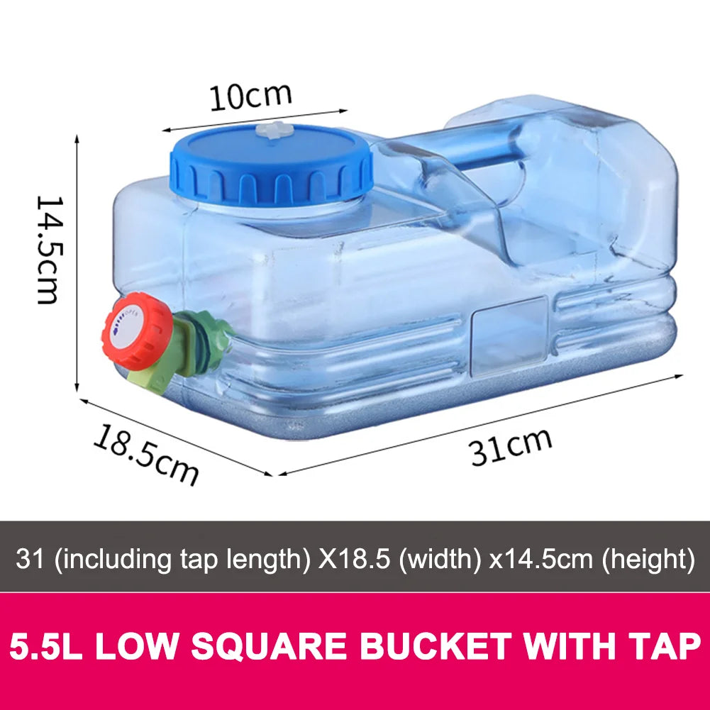 APWIKOGER 5L–10L Portable PC Water Bucket with Faucet – Leakproof Camping & Car Water Tank Container