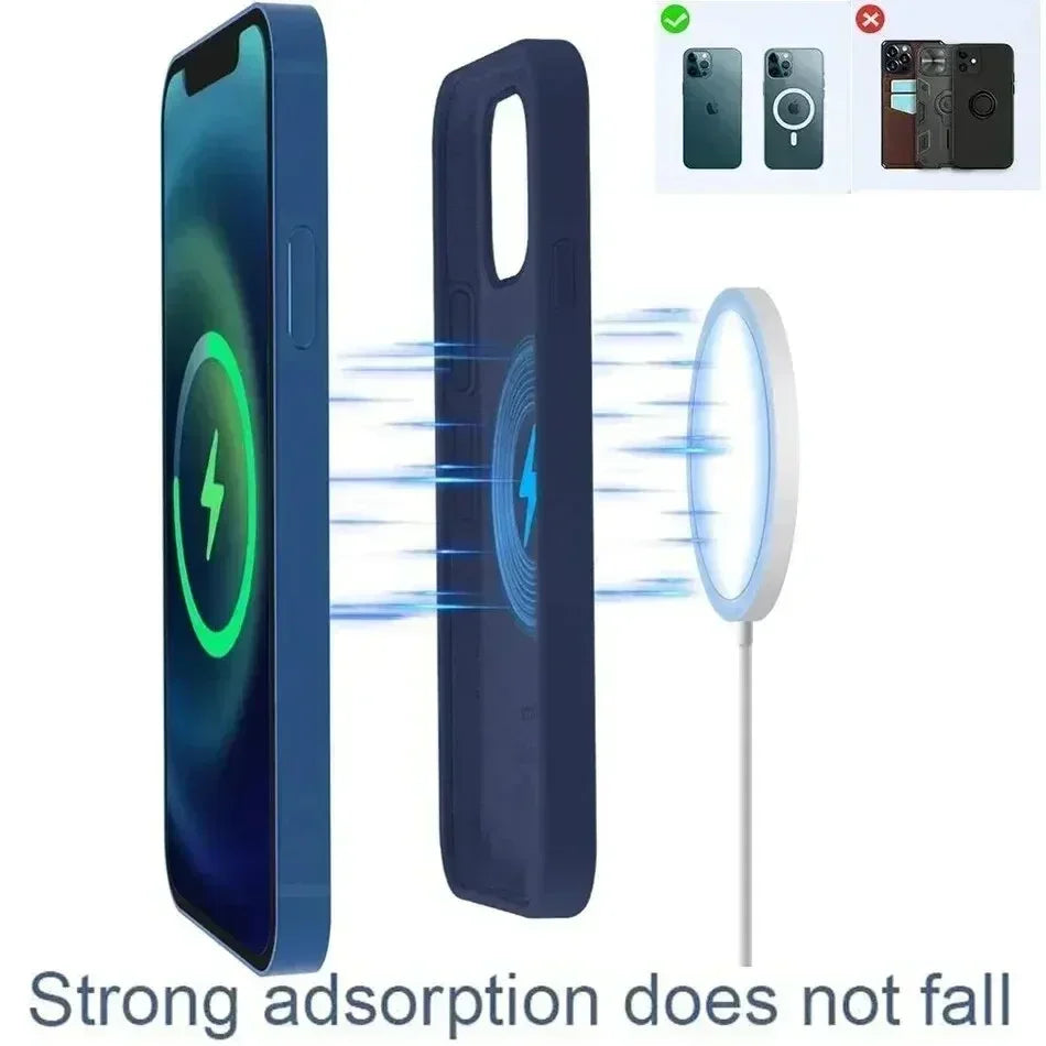 20W Magnetic Wireless Charger Pad for iPhone 12–17, AirPods – Fast Charging, Works Through Cases