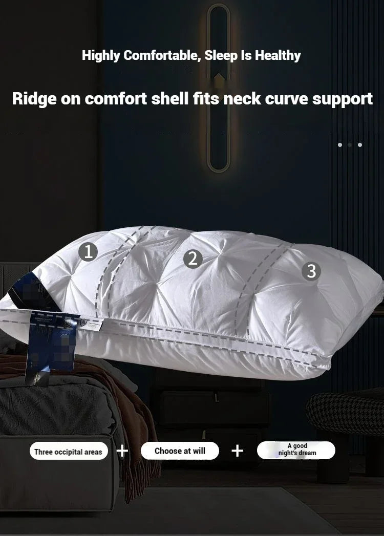 5-Star Hotel Sleeping Pillow – 3D Soft Bilateral Washed Solid Color, Multiple Options