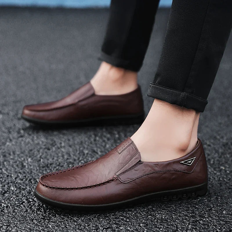 Men's Genuine Leather Slip-On Loafers