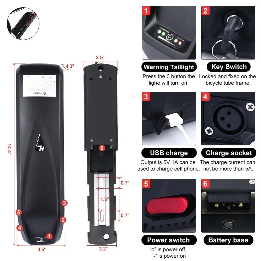 Electric Bike Replacement Battery — High-Capacity Lithium Battery for E-Bike Systems