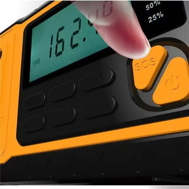 Emergency Hand Crank Solar Radio – 5000mAh AM/FM/NOAA Weather Alert, 4-Way Powered Digital Display