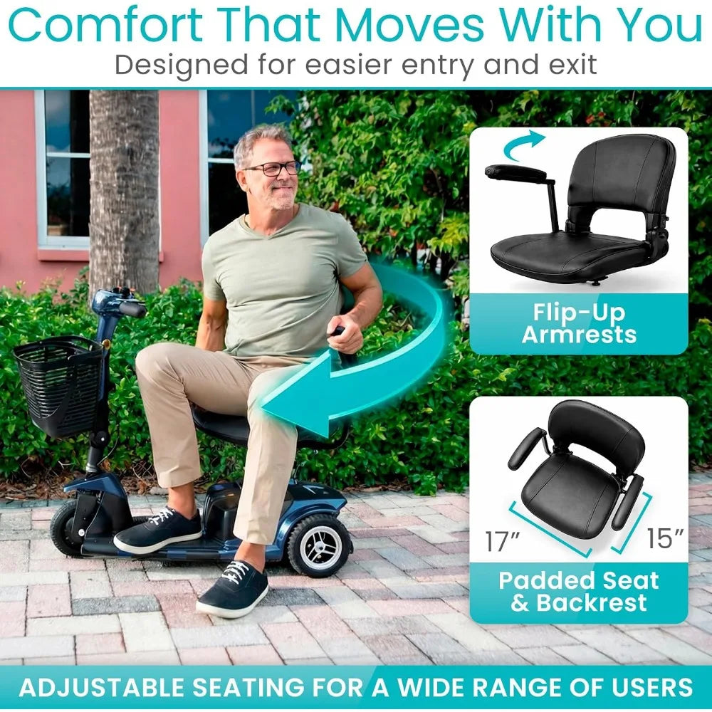 3-Wheel Mobility Scooter for Adults, Folding Travel Design