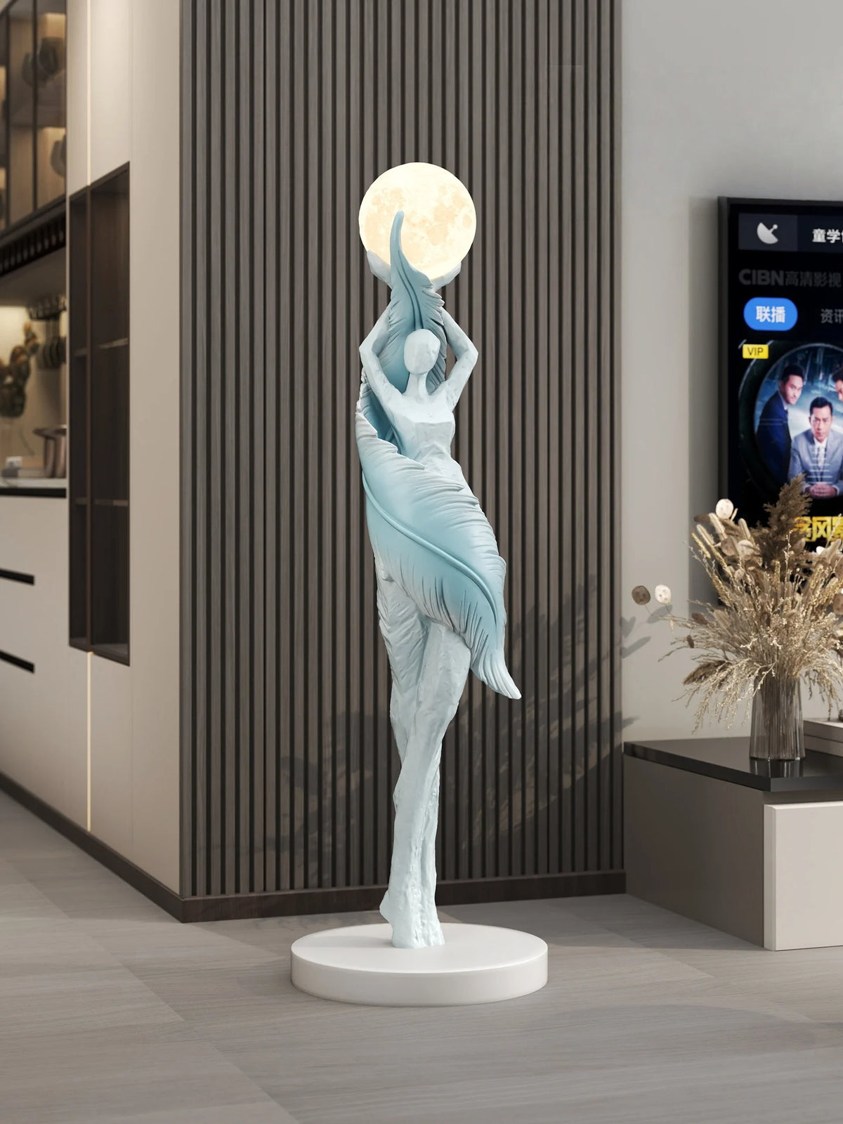 Sculptural Resin Lamp – 85 cm LED Accent