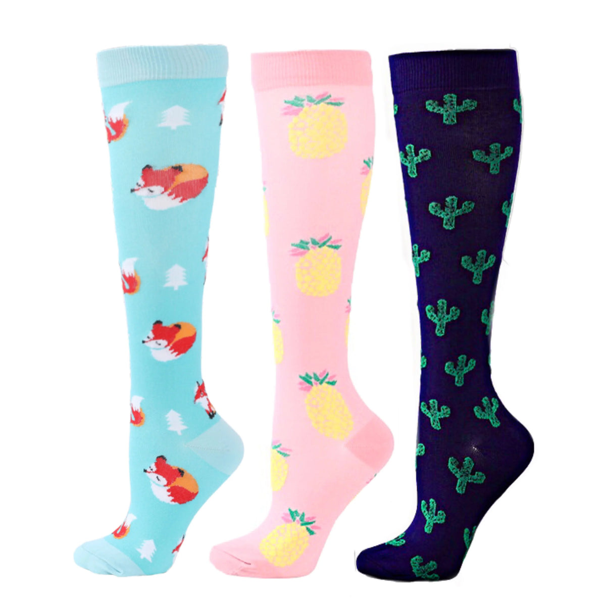 Knee High Compression Socks 20-30mmHg – 3 Pairs for Diabetes, Varicose Veins, Edema, Nurse & Running