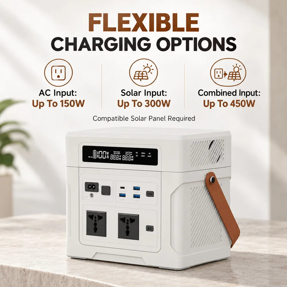 1000W Portable Power Station, 902.4Wh LiFePO4, 220V