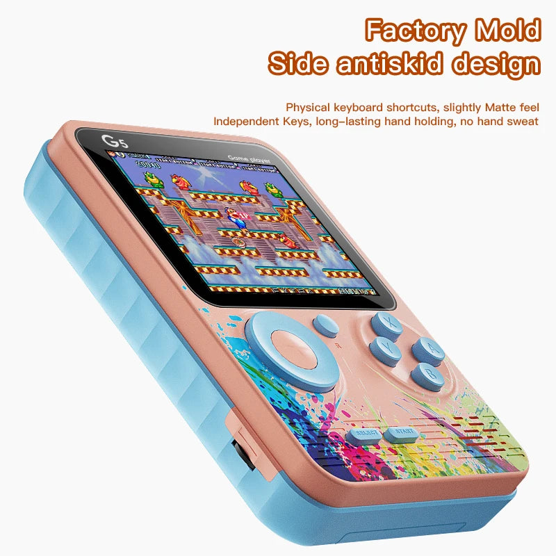 G5 Mini Retro Handheld Game Console – 500 Games, 3-Inch Color LCD, 8-Bit