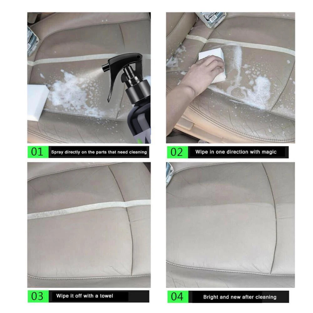 HGKJ S21 Car Interior Cleaner Spray — Water-Free Multipurpose Auto Dash, Leather & Fabric Cleaner