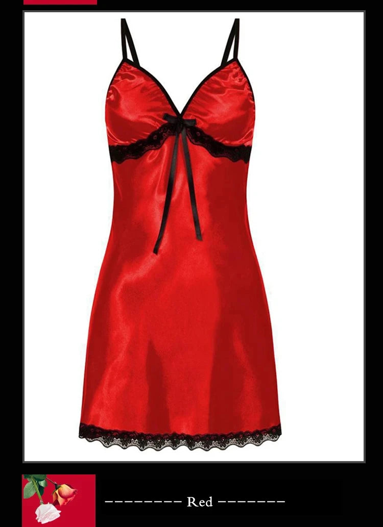 Women's Lace Suspender Nightgown | Sleeveless V-Neck Pajama Dress Multi-Color