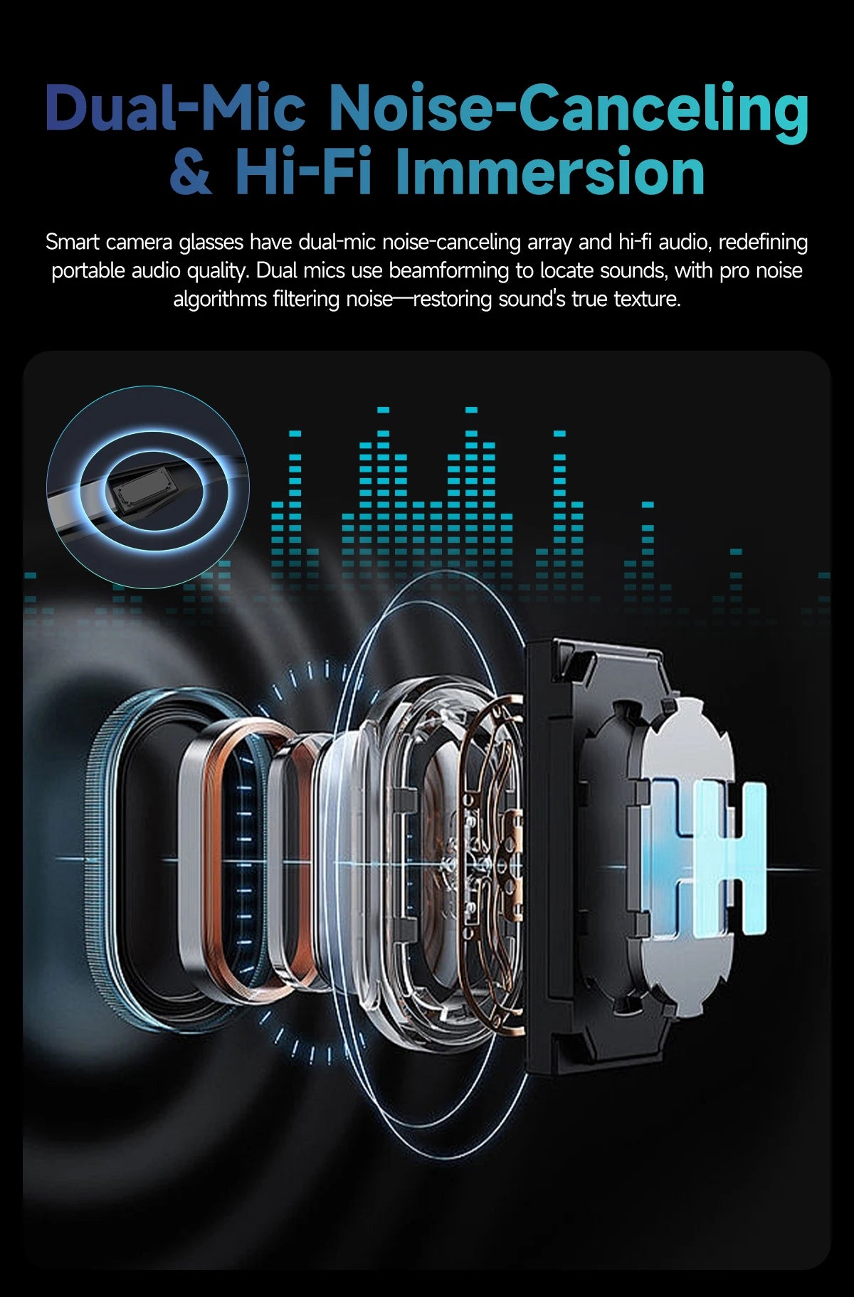 800W Camera AI Smart Glasses — Color-Changing Lenses, AI Translation, HD Video & Waterproof Calling
