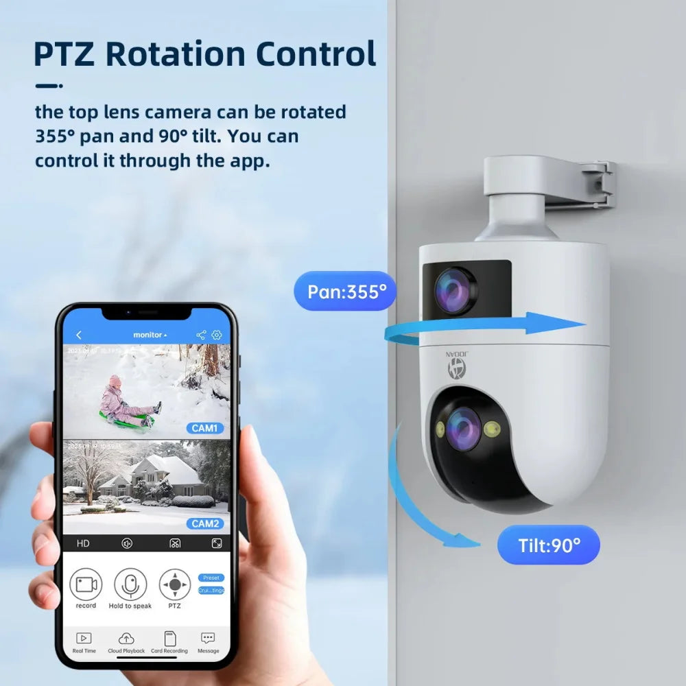 JOOAN Dual-Lens Wi-Fi Security Camera with Motion Alerts