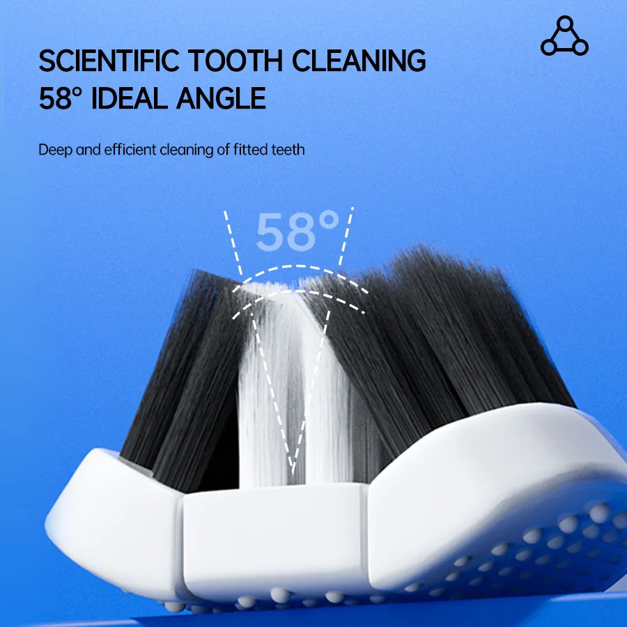 Clean Every Surface at Once — 3D U-Shaped Three-Sided Soft Toothbrush | 6pcs, 0.15mm Soft Bristles, Comprehensive Oral Cleaning for Adults