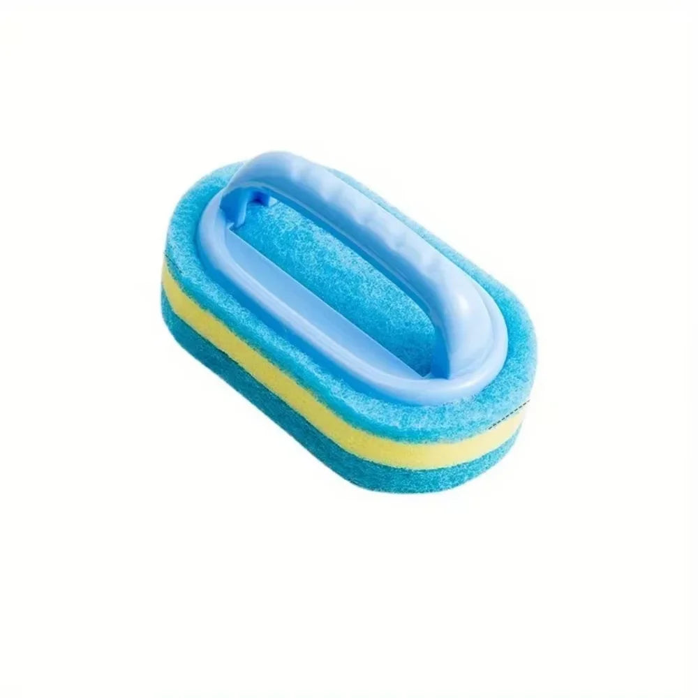 Multi-Functional Cleaning Sponge with Handle — Kitchen & Bathroom Scrubber