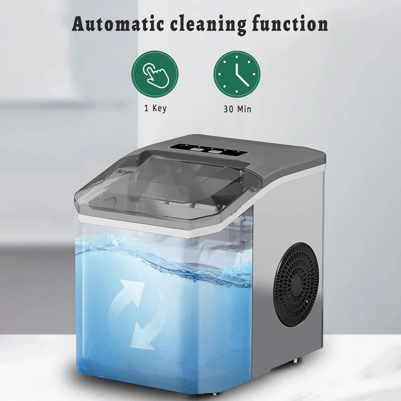 Automatic Mini Electric Ice Cube Maker – 9 Cubes in 6 Min, Portable for Bar, Home, Kitchen & Office