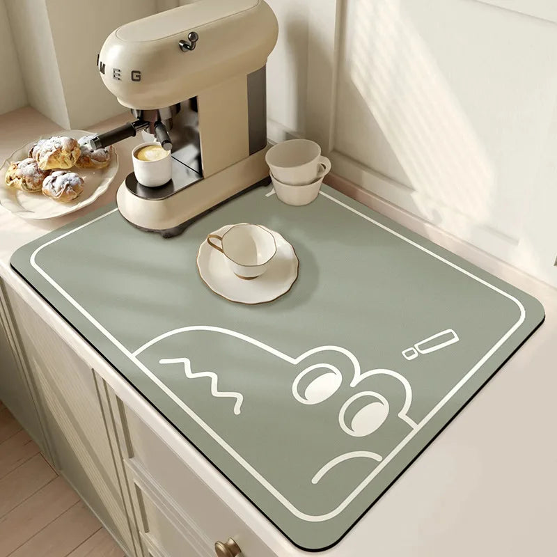 Dry Dishes. Protect Counters. Stay Stylish. — Super Absorbent Kitchen Dish Drying Mat | Anti-Slip, Quick Dry, Drain Pad, 4 Sizes, Multiple Colors