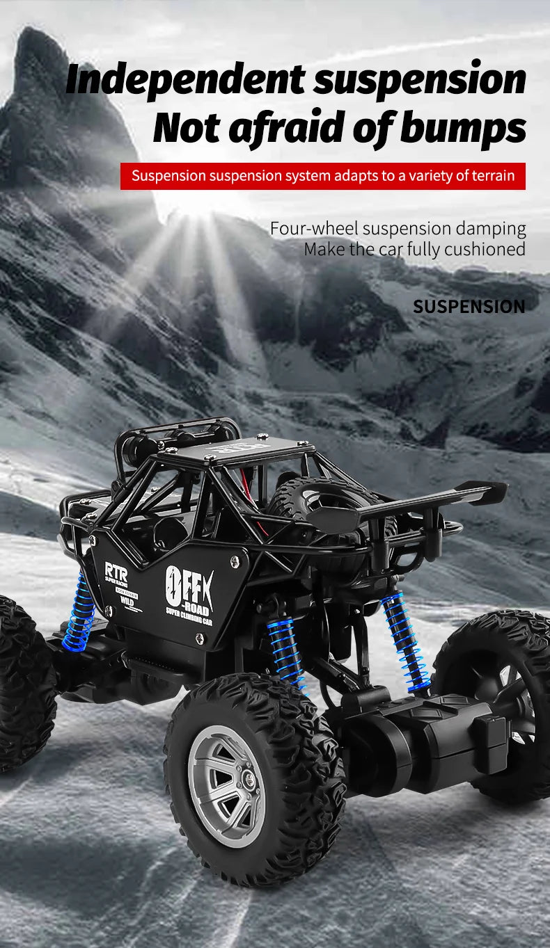 ZWN 1:16 / 1:20 Scale 2WD RC Off-Road Climbing Car with LED Light – Outdoor Kids Gift