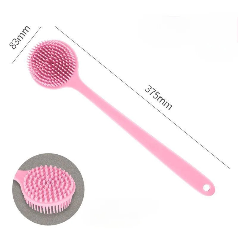 Silicone Back Scrubber Brush – Long Handle Double-Sided Body Deep Cleansing & Exfoliating Massage