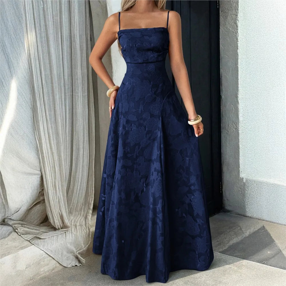Strapless Tube Top Fit & Flare Midi Dress — Sexy Sleeveless Wedding Banquet Party Dress