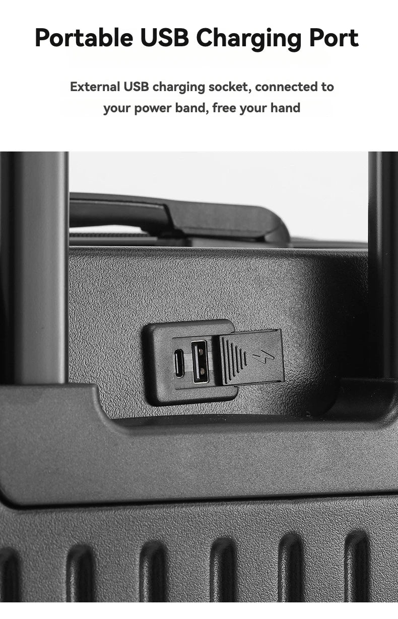 Large-Capacity Carry-On Luggage – Cup Holder & USB Port