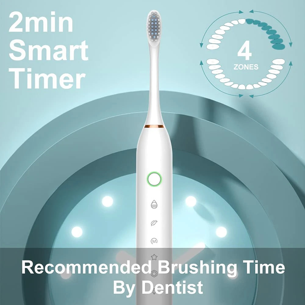 Sonic Electric Toothbrush – 6 Cleaning Modes, 42,000 VPM, IPX7 Waterproof, 8 Brush Heads Included