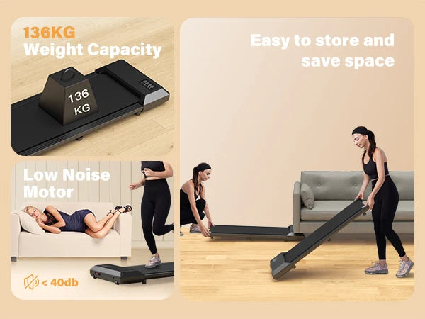 2-in-1 Folding Treadmill & Walking Pad – 300LBS, 2.5HP Motor, LCD Display, Home Walking & Running Machine
