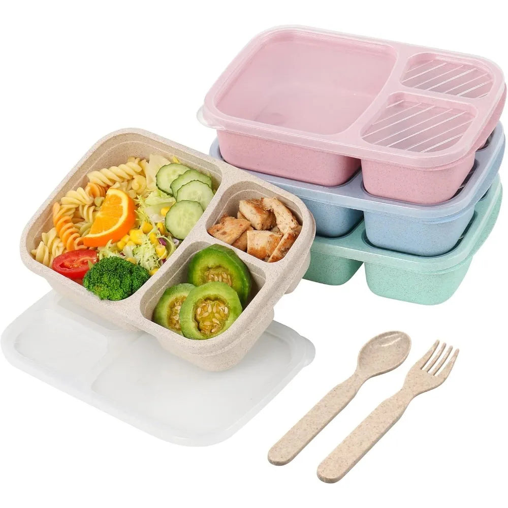3-Compartment Bento Lunch Box — Kids & Adults