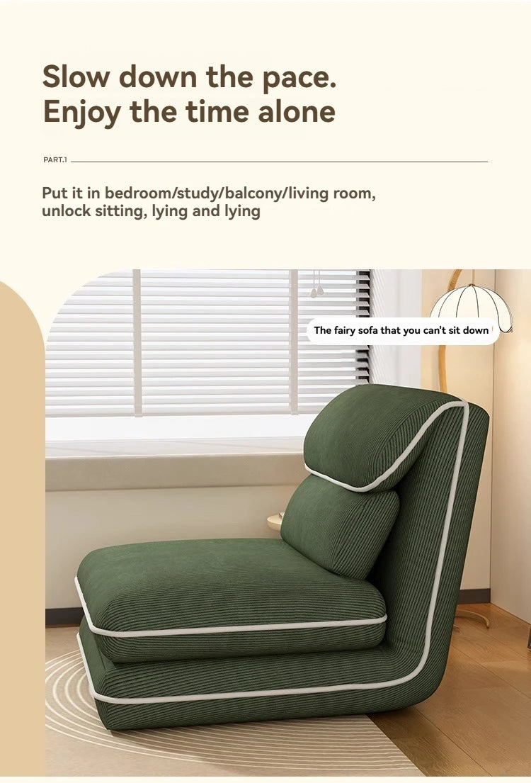 Foldable Fabric Sofa Bed — Lazy Tatami Lounge Chair