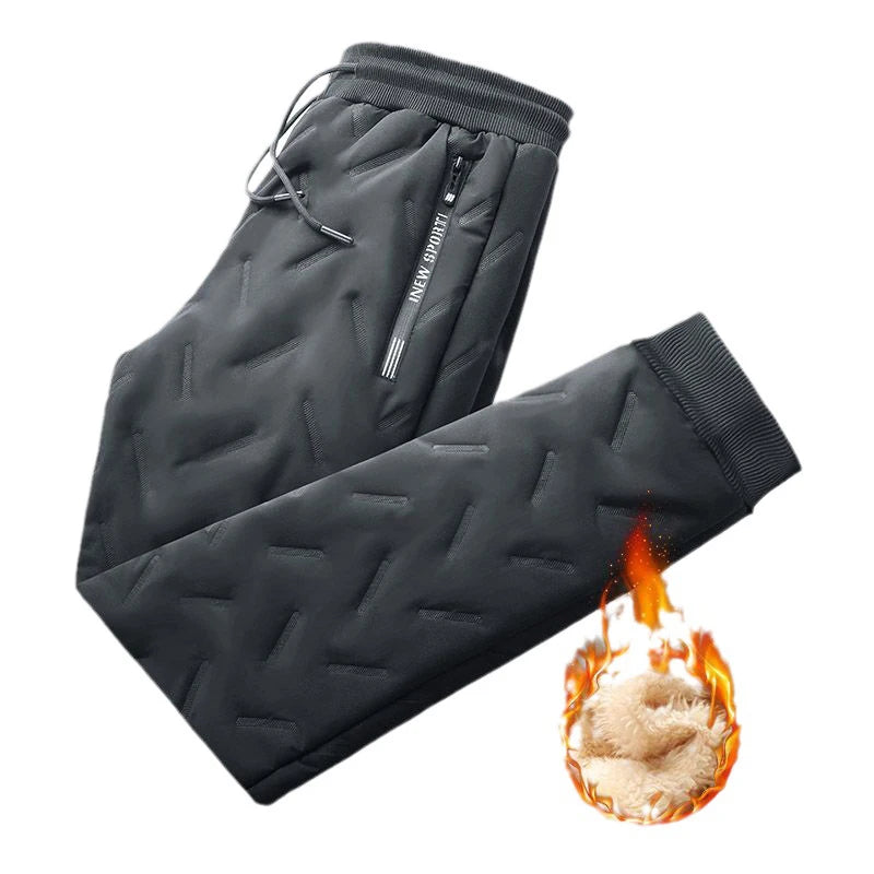 Women's Warm Plush Straight Leg Drawstring Pants — Thickened Winter Sport Trousers