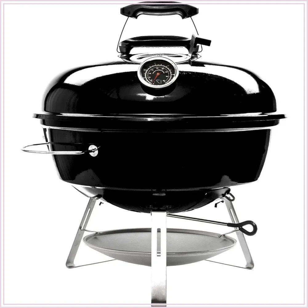 Portable Charcoal Grill 18" | 2-Zone Cooking, Easy Spin Grate, Charcoal Basket, Travel Kettle for Camping, Tailgating & Backyard BBQ